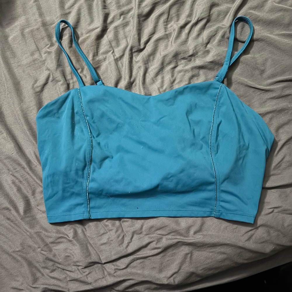 Blue shelf sports bra